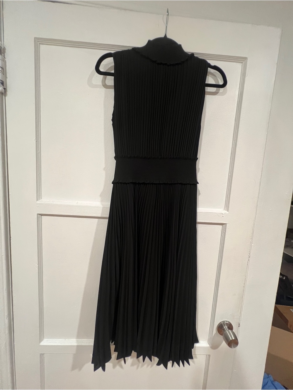 Nanette Lepore Black Pleated Sleeveless Midi Dress
